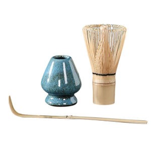 Juego de 3 piezas de batidor de té matcha tradicional japonés hecho a mano, de bambú natural, para ceremonia, con cuchara chasen, al por mayor - Product Image 4