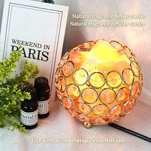 โคมไฟเกลือหิมาลัย, โคมไฟเกลือรูปทรงเรขาคณิตคริสตัลเหล็ก, โคมไฟตั้งโต๊ะของขวัญ, ไฟกลางคืน, เครื่องประดับตกแต่ง - Product Image 3