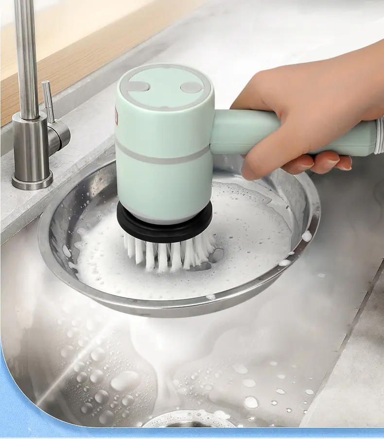 Brosse à vaisselle automatique sans fil rechargeable par USB pour le nettoyage des carreaux de baignoire de cuisine Brosse de nettoyage électrique