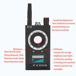 공장 가격 K18 플라스틱 보안 장치 숨겨진 카메라 감지기 호텔 GSM <span class=keywords><strong>GPS</strong></span> <span class=keywords><strong>RF</strong></span> 신호 감지기 안티 스파이 버그 스캐너 - Product Image 5