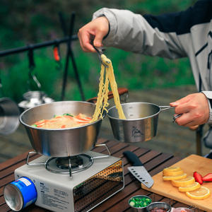 Olla de Nieve Grande de Acero Inoxidable 304 para Acampar al Aire Libre, para 2-3 Personas, Calentable, Portátil y Apilable - Product Image 4