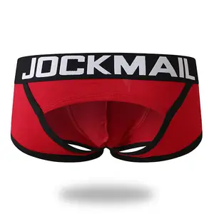 JOCKMAIL Herren unterwäsche mit Po-ausgesetzt Atmungsaktive kokette Mode-Boxershorts aus reiner Baumwolle Niedrige Unterhose in Übergröße