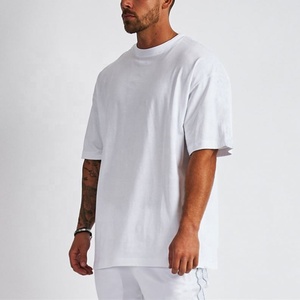Confortable Cool Feel Streetwear Tee Shirt Heavy Cotton Boxy Plain Tshirt T-shirt surdimensionné pour hommes - Product Image 2