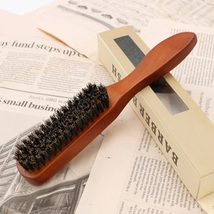 Brosse à barbe en poils <span class=keywords><strong>de</strong></span> sanglier à long manche en bois pour le soin du visage et le massage - Product Image 5