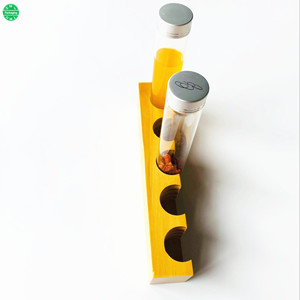 Rak kayu kustom tabung tampilan wadah tabung uji kaca dengan tutup sekrup aluminium - Product Image 2