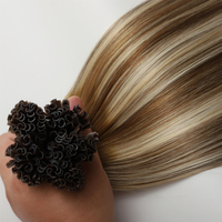 Extensions de cheveux humains vierges Remy européens, double épaisseur 12A, pré-collées à la kératine, pointe plate et pointe en U, vente en gros
