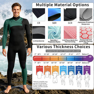 Combinaison de plongée personnalisée à haute élasticité, fermeture éclair sur la poitrine, néoprène CR SBR 3/2 mm 4/3 mm, pour la plongée en apnée et le surf, pour hommes et femmes - Product Image 2