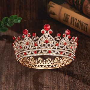 Di lusso in cristallo barocco diadema di nozze per le donne ragazze regale regina corona di compleanno fascia in metallo <span class=keywords><strong>principessa</strong></span> per la sposa copricapi - Product Image 5