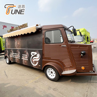 Camion de café mobile électrique, style rétro français H Van, entièrement équipé, bar à expresso, chariot alimentaire, prêt à être expédié, liquidation de stock