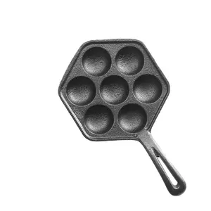 7 Molds Cast Iron Pancake Puffs Baking Pan