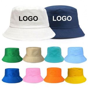 Wholesale Custom Logo Reversible Bucket Beach Sun Cap Kid Women Men Fisherman Hat Plain Bulk Print Embroidered Cotton Bucket Hat - Product Image 1