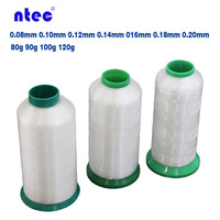 Fil à coudre en nylon monofilament blanc brut de 0,10 mm, 0,12 mm, 0,14 mm, 0,20 mm pour broderie, crochet, point de croix, travaux manuels