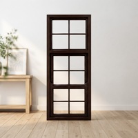 Fenêtres à guillotine en bois DEMEA, design grillagé, fenêtres à guillotine en bois modernes, fenêtres en bois massif, design