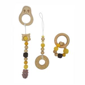 Teething Baby Gift <strong>Personalised</strong> Wooden Pacifier Clip and Teether <strong>Dummy</strong> Clip Handmade Pacifier Chain Baby <strong>Dummy</strong> Chain - Product Image 1