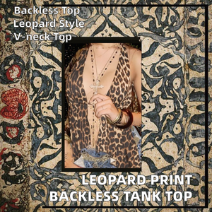 Nuova Canotta Estiva AINI da Donna, Traspirante ed Ecologica, in Raso con Stampa Leopardata, Scollo a V e Schiena Scoperta, Lunghezza Regolare - Product Image 2