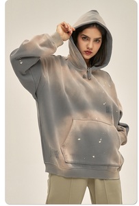 เสื้อฮู้ดดี้ผู้ชายไซส์ใหญ่ สีดำล้วน สไตล์สตรีทแวร์ ดีไซน์กระเป๋าโลโก้ด้านหน้า แขนเสื้อปกติ ผ้าฝ้ายเฟรนช์เทอร์รี่ - Product Image 2