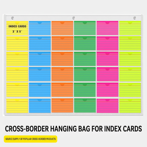 Sac de rangement mural multi-usages en tissu Oxford 3x5 pouces pour cartes indexées, 36 compartiments, design minimaliste moderne, best-seller transfrontalier - Product Image 5