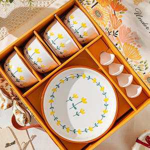 Juego de vajilla de cerámica china de crisantemo de montaña, plato de porcelana, plato de salsa para el hogar, evento de negocios, Luz elegante - Product Image 2