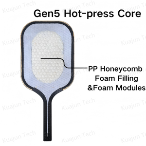 ไม้พายพิคเคิลบอลสำหรับฝึกซ้อมระดับมืออาชีพ รุ่นที่ 5 แบบ Hot Press |   แกนโฟมรังผึ้งคาร์บอนไฟเบอร์ T700 PP |   16 มม. |   ผิวสัมผัสแบบด้านละเอียด - Product Image 3