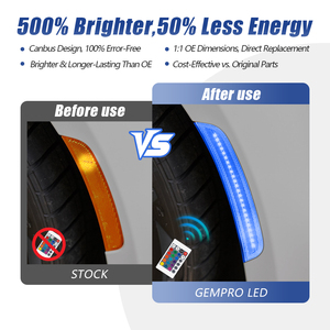 卸売 ODM クライスラー 300 2015-2021年式用 車のフロント・リアバンパー ウィンカーランプ RGB <span class=keywords><strong>LED</strong></span> サイドマーカーライト - Product Image 3