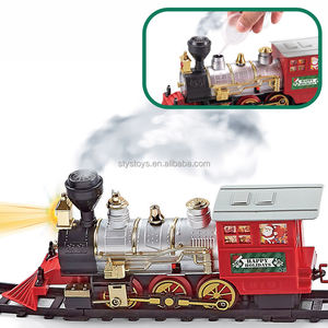 Fonction de pulvérisation Jouets de train de Noël Moteur de <span class=keywords><strong>locomotive</strong></span> à piles Ensembles de trains jouets avec son et lumières - Product Image 3