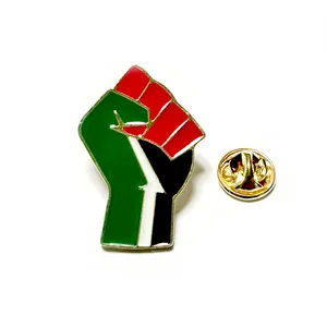 Emblemas de metal para bandeira palestina, pin de metal para fixar o emblema da liberdade, pode mapear emblemas personalizados