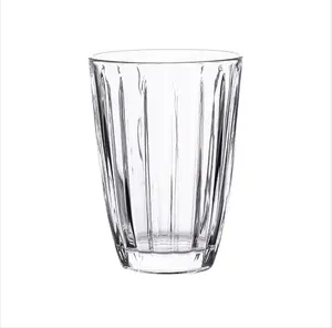 Copo de água transparente para uso diário, canecas de café com listras verticais, 240ml e 340ml, copo de uísque para festas e suco de highball, 2024