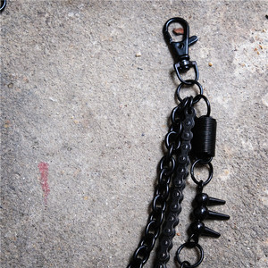 Neue Badass Herren Triple Black Lange Brieftaschenkette Hosenkette Biker-Geldbörsenketten für Männer Metall-Jeans-Taschenketten Gürtel für Cowboys - Product Image 4