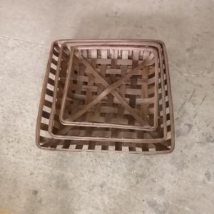 Fabrikgefertigter Holzspäne-Korb zur Aufbewahrung Tabakkorb / Trocknungstablett Set aus 3 - Product Image 2