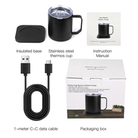 Tasse chauffante électrique intelligente à contrôle de température, cadeau de Noël, 55 degrés, en acier inoxydable, chauffe-tasse, mug chauffant