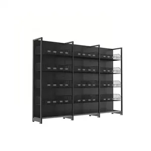 Convenience Store Products Display Shop Shelves Super Market Racks Single-side Wall Shelving Unit for Sale Metal Double-sided
