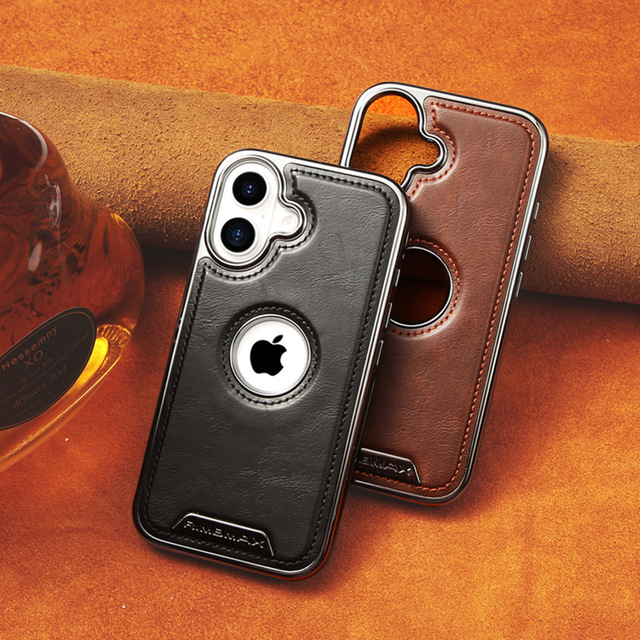 Luxury Electroplating Leather Cover Magnetic Cell Phone Case for iPhone 16 Pro Max 15 14 Premium Coque