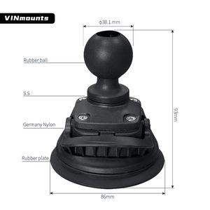 VINmountsSupport à ventouse  avec rotule de 1.5 pouces, dispositif de montage à bille avec base à ventouse, VIN-C-017 - Product Image 2