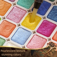 Aquarelle OEM multicolore portable peint 60 couleurs gâteau métallique casseroles en plastique aquarelle pour l'art