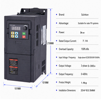 Convertisseur de fréquence VFD 3 kW 220 V Modèle 320 3S3 monophasé/triphasé pour le contrôle de la vitesse du moteur