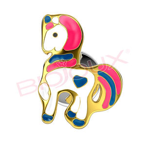 Biojoux Marca BJT704 - Baby Unicorn 8mm Short Post 14GP Pendientes Elegantes Girl Unicorn Pendientes - Product Image 2