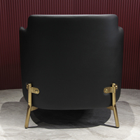 Chaise de loisirs de luxe à pieds en métal pour le salon, la chambre à coucher, le hall de l'hôtel et l'école/les meubles d'appartement pour les loisirs et la détente