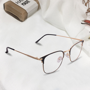 Personnalisable Anti Lumière Bleue Lentille Carrée Lunettes Optiques En Métal Lumière Distribution Lunettes Pour Femmes - Product Image 4
