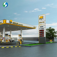 Servicios de Diseño de Cubiertas para Gasolineras Anticongelantes, Toldo Personalizado con Iluminación LED de Aluminio para Gasolineras