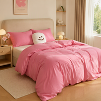 Ensemble de literie 4 pièces en coton satiné de qualité supérieure, 100S, coton à fibres longues, housse de couette, drap, toutes saisons, taille US EU