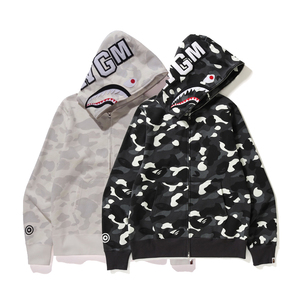 bape neon shark moletom com capuz