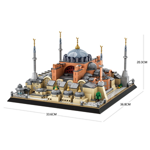 Blocchi da Costruzione della Cattedrale di Sofya di Istanbul, Turchia, Architettura Mondiale, Scena Urbana, Giocattolo in Plastica ABS, Piccole Particelle, Regalo, 1436 Pezzi - Product Image 5