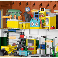 Série XMORK City, 1637 pièces, 2 en 1, atelier de réparation automobile, blocs de construction, jouets d'architecture DIY pour enfants, à des fins éducatives