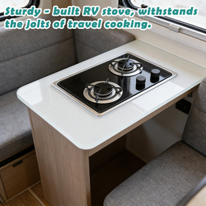 Cuisinière à gaz double brûleur haute efficacité JDA pour camping-car et <span class=keywords><strong>caravane</strong></span>, taille 380x300mm, pour cuisine mobile - Product Image 4