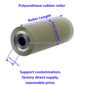 أسطوانة مطلية من البولي يوريثان بو OD 30 محامل مزدوجة مقاومة للاهتراء حزام ناقل أسطواني غير يعمل بالطاقة PU - Product Image 4