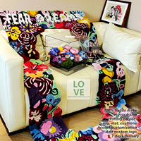 Tufting cadre de miroir fait à la main artisanat incroyable conception de fleurs miroir de poinçon cadre rétro miroirs tuftés pour décoration murale