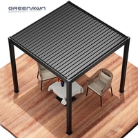 Pergola motorisée Greenawn en aluminium à lames orientables, pergola intelligente avec contrôle par application, pergola à lames orientables imperméable