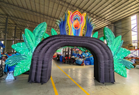 Arche gonflable personnalisée sur le thème de la jungle pour événements, festivals de musique, arche publicitaire géante, portail gonflable tropical