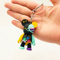 Porte-clés Pendentif Ours Violent de Dessin Animé, Jouet Mignon pour Voiture, Sac Créatif Féminin, Téléphone Portable, Porte-clés de Couple