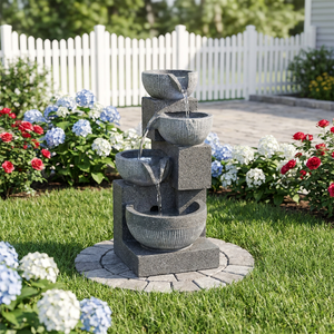 <span class=keywords><strong>Fontaine</strong></span> <span class=keywords><strong>solaire</strong></span> d'extérieur moderne shabby chic faite à la main, pompe à eau en résine, boule submersible à batterie DC, design <span class=keywords><strong>zen</strong></span>, diamètre 36 cm, pour <span class=keywords><strong>jardin</strong></span> - Product Image 4